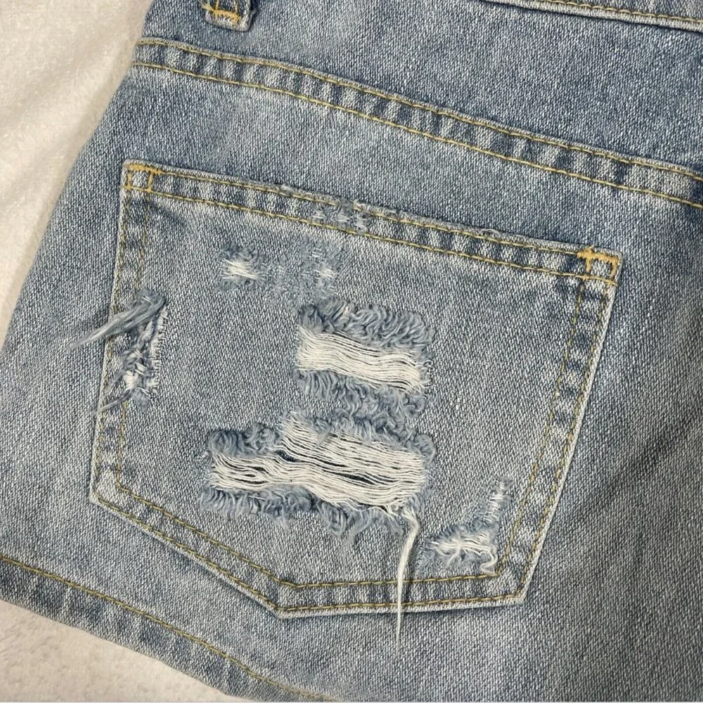 NWT $188 LF x Carmar Calla High Waisted‎ Distressed Denim Shorts [ SZ 26 ] #3914